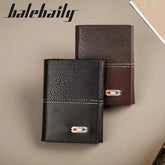 Belebaily Premium Tri-Fold Wallet for Men – 10 Card Slots, Secure Button Closure Black
