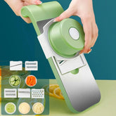 5-in-1 Multifunctional Vegetable Cutter – Stainless Steel Slicer, Shredder, Grater & Peeler | Manual Kitchen Tool