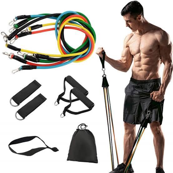 11-Piece Resistance Bands Set – Premium Home Gym Workout Kit with Handles, Door Anchor & Ankle Straps